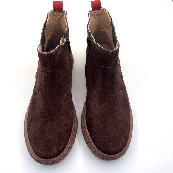 SIZE 6 Youth 39 Boys Mini Boden Brown Leather Green Camo Boots - Picture 2 of 10